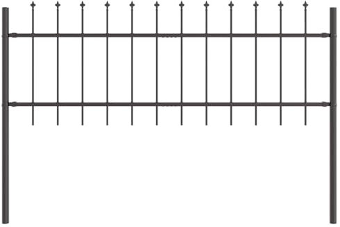 vidaXL Recinzione da Giardino con Punta a Lancia Grigia 5,1x0,6 m in Acciaio, Resistente ai Raggi UV, per Separazione e Decorazione, Stile Rustico, Confine Industriale, Impermeabile