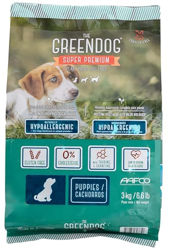 The Green Dog: Super Premium - Puppies - 6.6 Lb Bag Dog Food - Plant Based Protein, Vegan Dry Pet Kibble, Gluten Free, Complete Nutrition