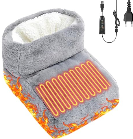 LYPPUL Calientapiés Eléctrico, Calienta Pies Electrico, Calentador de Pies electrico con 3 Niveles de Calor Temporizadores, Cojín Lavable de Calentamiento Rápido para Pies Unisex