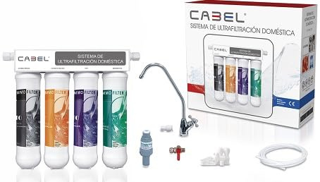 Sistema ultrafiltración agua CABEL UF-0206-12CB filtro agua doméstico 4 etapas purificador agua