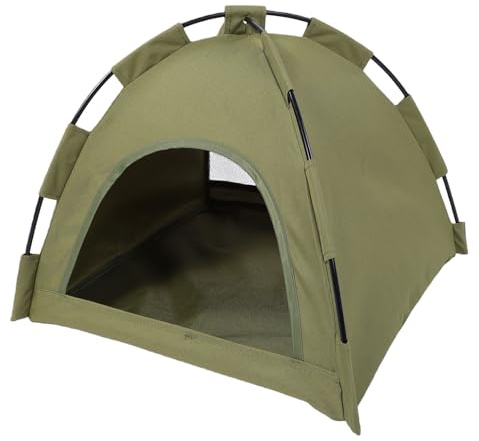 VGEBY Tienda de Campaña Plegable para Mascotas, Cama Portátil para Tienda de Campaña para Gatos con Cojín de Doble Cara y Diseño Cerrado con Ventana de Malla para Uso en Interiores y (L)