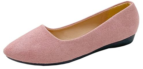 Bailarinas Mujer Elegantes Zapatos Planos Suave Cómodo Mujer Planos Clásicos Lisos Bailarinas Cerradas con Plantilla Confort Cuña Baja Slip On Dirndl, Rosa., 38 EU