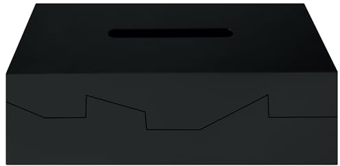 Spirella Sminkservettlåda – låda för kosmetiska dukar – näsdukslåda – kosmetiklåda som dispenser eller hållare – näsduksdispenser – näsdukslåda ABS 24,8 x 12,8 x 8 cm svart