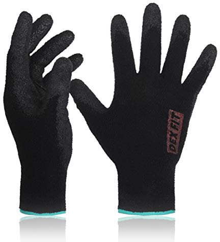 DEX FIT Gants en Molleton NR450, Ajustement en Spandex Confortable 3D, Super Agrippants, Fins et Légers, Revêtement en Nitrile à Base d’eau Durable, Lavables, Noir 8 (M) 3 Paires