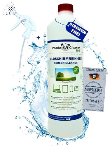 PandaCleaner Display Reiniger ohne Alkohol - 1000ml Spray Bottle - TV Reiniger - LCD Reiniger - Monitor Reiniger - Bildschirm Reinigung Schutz & Pflege (1000ml Sprühflasche)