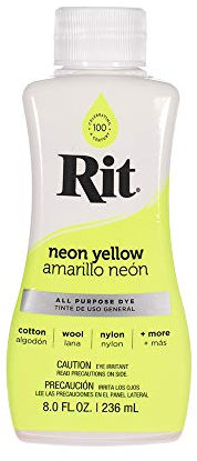 Craft County Rit Farbstoffflüssigkeit „Breite Auswahl an Farben“ 8 Oz. (Neon Gelb)