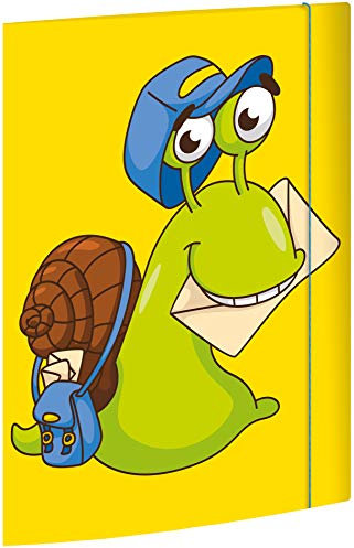 RNKVERLAG 46330 - Postmappe „Schneckenpost“ 240 x 330 mm, DIN A4, mit Gummizugverschluss, 1 Stück