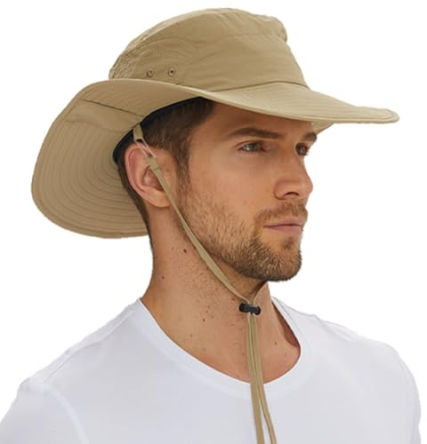 TNFFNA UPF 50+ Cappello Esploratore da Safari a Tesa Larga in Rete, Protezione Solare per Esterni, Protezione Solare Militare per Viaggi e Pesca, Stivaletti da Pioggia Zebrati - Bambini, Medium-Large