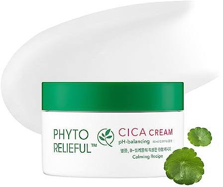 THANKYOU FARMER Phyto Relieful Cica Cream 80ml - Vegan, Centella Asiatica zur Beruhigung, Koreanische Hautpflege, Gesichtsfeuchtigkeitscreme für Frauen und Männer