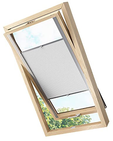 DACHFENSTER PLISSEE FALTROLLO Thermo VERDUNKELND Weiss Sand Cappuccino HELLGRAU DUNKELGRAU Beere HELLGRÜN DUNKELGRÜN BLAU PASSEND FÜR VELUX FAKRO (FAKRO 66x118 hellgrau)
