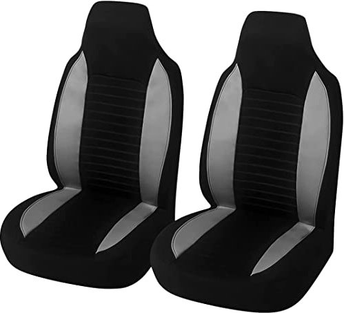 CGEAMDY 2 Piezas Funda De Asiento Impermeable Y Resistente, Protector De Asiento Delantero para Conductor Y Copiloto, Accesorios Coches Interior Decoracion, Universal para SUV Camión (Gris)