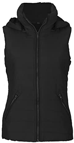 Weste mit Kapuze Damen: Softshell Übergangsjacke Elegant Schwarze Fleeceweste Große Größen Übergang Damenweste Leichte Kurz Ultraleicht Steppweste Ärmellose Gesteppt Reißverschluss Wanderjacke