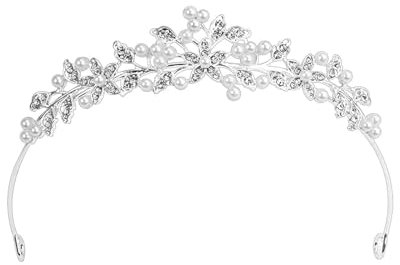 Tiara Silber Kristall Crown Diadem hochzeit Diadem krone Kristall Tiara Braut-Stirnband Diadem mädchen Tiara für Geburtstag Hochzeit Festzug Abschlussball Party (Silber)