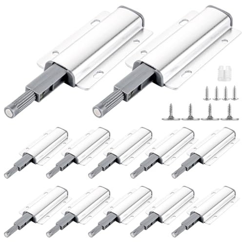 YAYODS 12 Pièces Push to Open, Bouton Poussoir Meuble Cuisine, Fermeture Porte Placard, Poussoir Porte Placard, Pousser Pour Ouvrir, Push Open Amortisseur pour Armoire Fermeture Systeme Tiroir