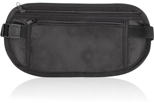 Flache Bauchtasche Diebstahlsicher für Dein Reise-Zubehör - Geldgürtel (Money Belt) als Reise Sicherheitstasche - Diebstahlsichere Tasche, Reise Bauchtasche, Bauchtasche klein
