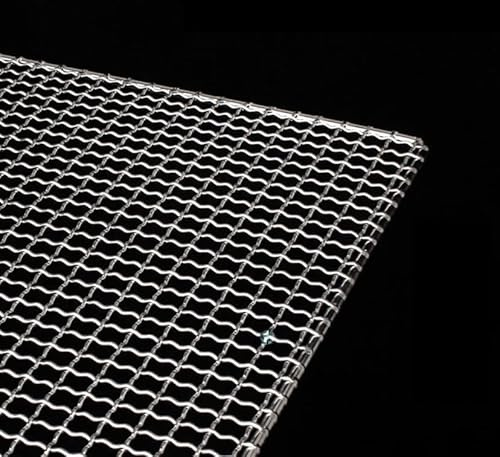 Griglia quadrata in acciaio inossidabile per barbecue, griglia a rete metallica per cottura al carbone e cottura al forno, 50 x 20 cm