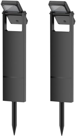 Lumisky Lote de 2 balizas solares para plantar LED blanco cálido BRITY H49 cm Luz exterior, iluminación solar para jardín camino