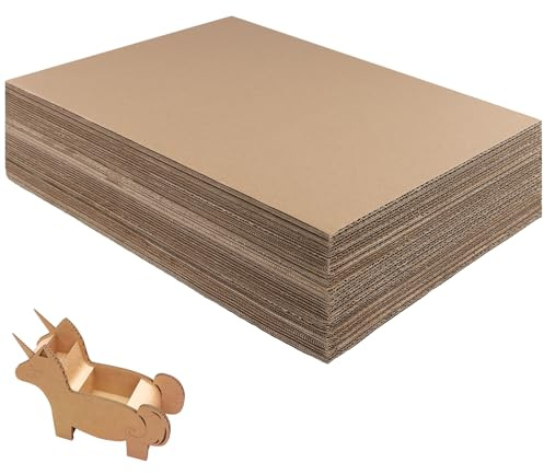 MAHIONG 40 PCS Large Cardboard Sheets, 30 x 40cm Corrugated Cardboard Sheets, 3mm Thickness Cardboard Sheets for DIY, Packaging, Shipping