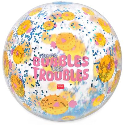 Legami - Palla da Spiaggia Gonfiabile, Beach Ball, Pallone Gonfiabile in PVC, Morbido per Bambini, Feste Mare, Gonfiabile per Giocare Calcio Pallavolo, Diametro 40 cm