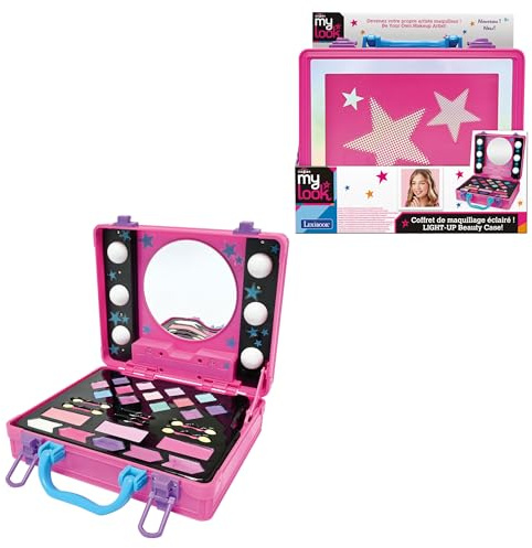 Lexibook, Studio de Beauté Lumineux, Mallette de Maquillage pour Enfants, Rose, CRSS26