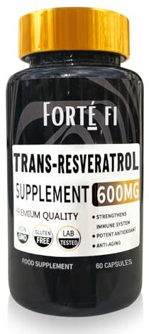 Trans-Resveratrol Supplements – High Strength Trans Resveratrol Antioxidant Supplement – Supports Longevity, Cellular Health & NAD+ Levels – 60 Capsules
