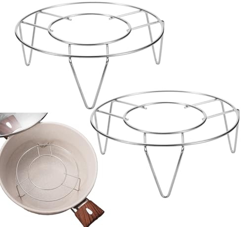 ZWWOGE 2 rejillas de acero inoxidable, rejilla para vaporera, inserto de vaporera para ollas, rejilla para pasteles, rejilla para freidora de aire, accesorios multiusos para freidora de aire