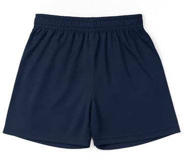 BSBAAA FASHIONS Boys Sports Shorts, Gym Football Training Activewear, Kids School PE Shorts Lightweight Quick Dry Pull-On (Navy, 9-10 Years)