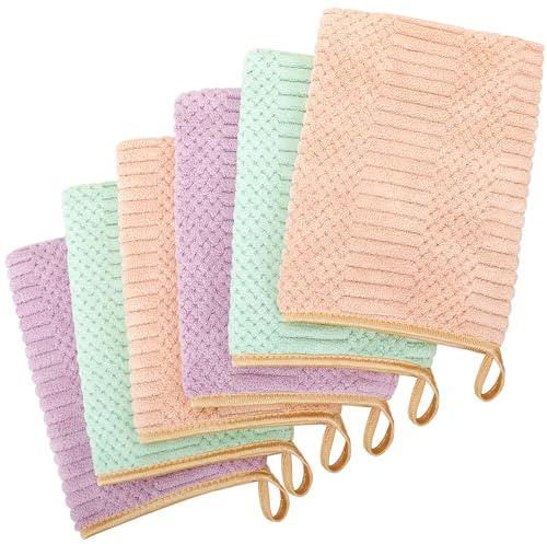 COZYMIRE Gant de Toilette Microfibre Coton pour Bebe et Enfant - Gants de Toilette Microfibre Serviette Visage Réutilisable 6 Pièces-004