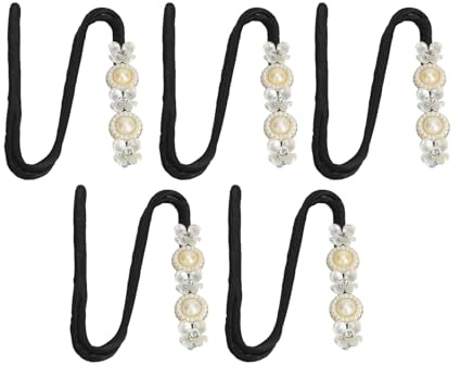 MIMEITOPA Crea Chignon con Fiori di Perle per Donna, Elegante Bigodino per Coda di Cavallo, Dispositivo per Capelli in Metallo Resistente per Occasioni Quotidiane e Speciali,
