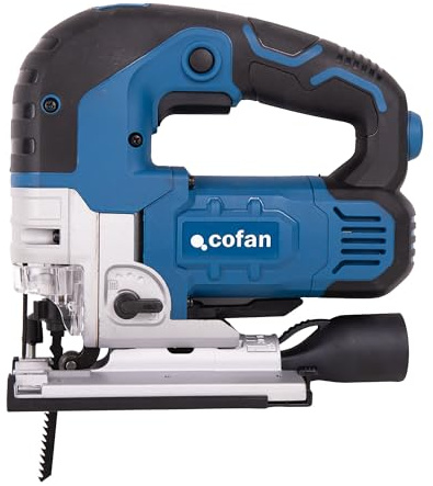 Cofan Sierra de calar 750 W; 6 Velocidades; Corte Pendular 4 Posiciones; Corte a Bisel ±45°; Caladora con Láser; Cable de 2 metros