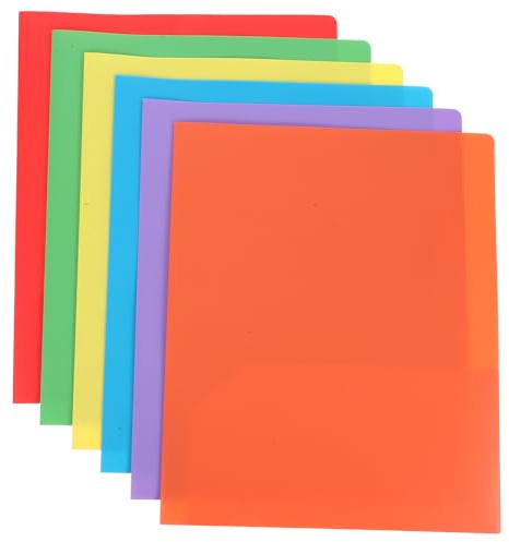 HOLIDYOYO Lot de 6 Chemises Plastique A4 à 2 Poches, Dossier Noir en Pp, Grosse Capacité, Résistant à L’eau, pour Documents et Présentations au Bureau