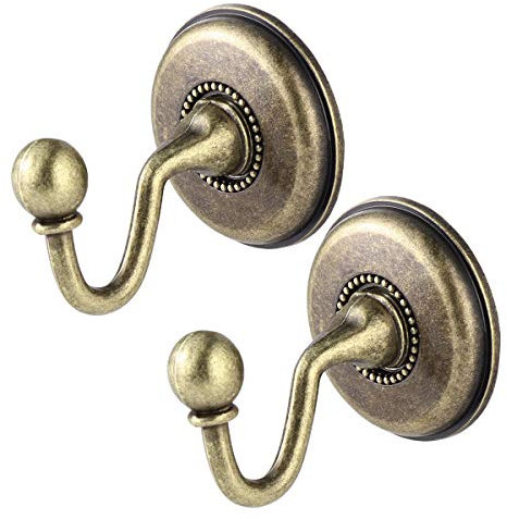 WINOMO 2stk Vintage Legierung Knauf Vorhang Holdbacks Zugband Haken Tür Wand Hut Kleiderbügel (Bronze)