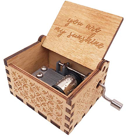 Youtang Gift for Mom Dad Son Daughter, You are My Sunshine Music Box Laser Engraved Wood Vintage Music Boxes Unique Gift for Mother's Day/Father's Day/Birthday/Christmas