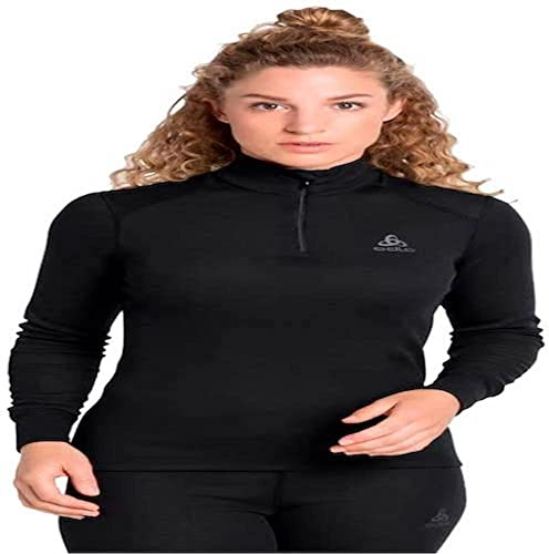 Odlo Intimo Termico da Donna Active Warm I Maglia Termica a Maniche Lunghe I Intimo Termico da Sci I Maglia Termica a Maniche Lunghe con Collo e Mezza Zip I Donna
