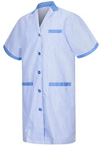 Misemiya - BLOUSE TRAVAIL MONSIEUR COL REVERS MANCHES LONGUES UNIFORME CLINIQUE HÔPITAL NETTOYAGE VÉTÉRINAIRE SANTÉ HÔTELLERIE Ref: 816 - Medium, Bleu clair 68
