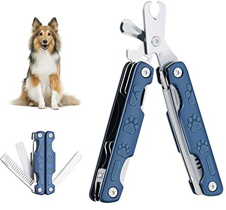 Vinabo Profi Krallenschere für Hunde & Katzen in Tiersalon Qualität - Krallenschneider, Krallenpflege für daheim - Klauen Pflege einfach & sicher für Zuhause durch den Abstandshalter - Safety Guard