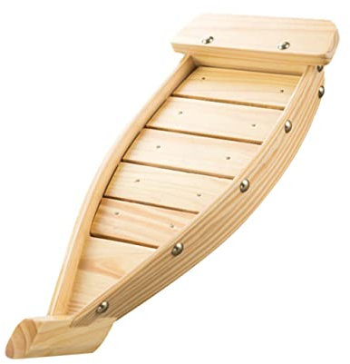 CIYODO Vassoio Per Sushi in Legno 37cm Nave Per Esposizione Sashimi Porta Antipasti Decorativo Per Ristorante Casa Festa Inaugurazione