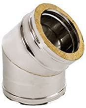 Courbe 45° en acier inoxydable à double paroi pour cheminée isolée (diamètre 150/200)