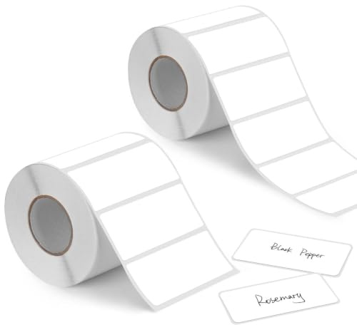2000 Sticky Labels, 89x36mm Large Bulk Blank White Sticky Labels On a Roll | ilauke Warehouse School Office Shipping Printing Labels Stickers for Moving Storage Box Shops Mall Address Labels