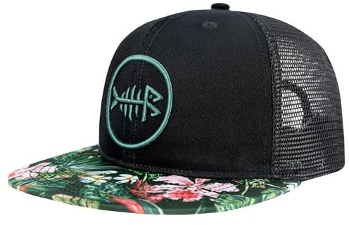 Bassdash Flache Trucker Cap Verstellbar Snapback Cap Baseballkappen Mesh Rückseite für Herren Damen Angeln Jagd