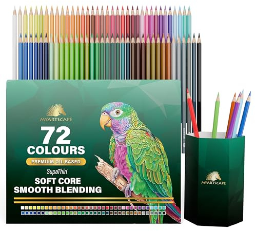 Myartscape 72 Oil Based Colouring Pencils with Roll Up Case