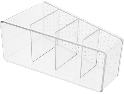 Cabilock Organizador de Bolsitas de Té Transparente Moderno Elegantemoderno, Caja de Almacenamiento de Té Porta Sobres de Azúcar para Barra de Café, 15.00x8.70x6.90cm