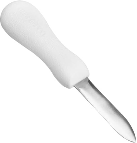 Machify Oyster - Cuchillo ergonómico de acero inoxidable con asa, juego de herramientas de larga duración para una fácil apertura de concha de ostra, ideal vieiras y almejas para mango blanco
