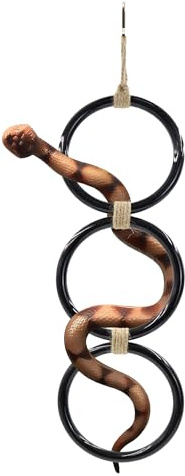 Wenfubrixa Corn Snake Enrichment Rings, Ball Python Enrichment Accessories, Playground Snake Climbing Accessories for Tank, Reptile Tank Climbing Rings for Bearded Dragon Lizard (Black)