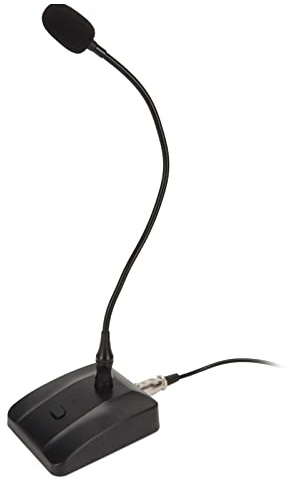 Cryfokt Micrófono de Condensador de Cuello de Cisne, Señal de Manguera Estable de Manguera Ajustable 6.35 Mm 60Hz-16kHz El Micrófono con Cable Evita Trastornos con Bloqueo de Radio para la Radio