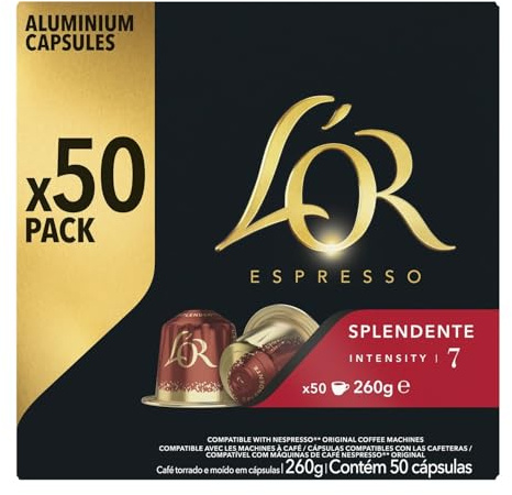L'OR - Capsules Café Espresso Intensité 7, Compatible Nespresso, Boîte de 50 Capsules - Lot De 2