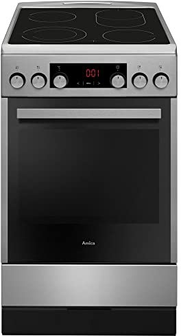 Amica SHC 904 100 E Elektro-Standherd mit Glaskeramik-Kochfeld - 50er Breite, Edelstah