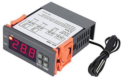 Termostato digital, controlador de temperatura digital, sensor de temperatura, control de termostato eléctrico, 110 – 220 V para acuario, terrario, zoo, incubador de pollo