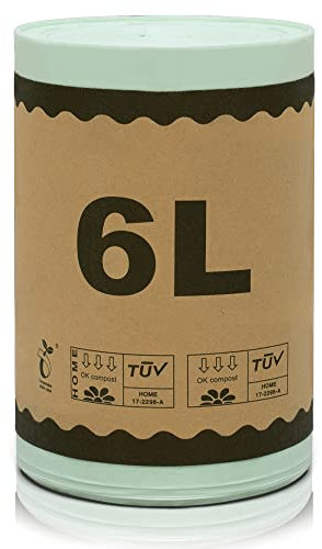 YourCasa® Lot de 50 sacs en biomüllbeutel 100 % compostables, indéchirables et denses, pour poubelle biologique, composteur, 6 l