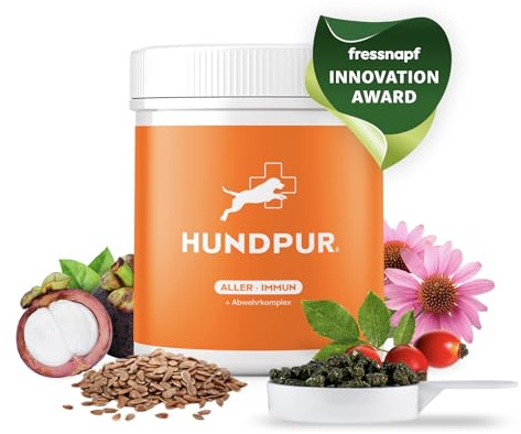 Hundpur Aller-Immun 300 g - Zusatzfutter - Multivitamin Pellets für Hunde - Vitamin B Komplex, Vitamin C & Propolis - Nahrungsergänzungsmittel Hund - Made in Germany